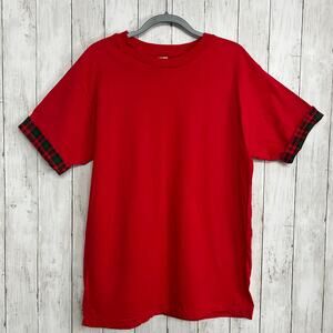Vintage L.A. Sportswear Red Holiday Short Sleeve Plaid Unisex Christmas T-Shirt